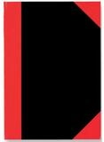 STYLEX Notizbuch Kladde - A6 kariert Hardcover schwarz/rot 96 Blatt.