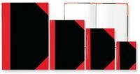 Stylex Schreibwaren Notizbuch Kladde - A5 kariert Hardcover schwarz/rot 96 Blatt.