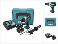 Makita Akku-Schlagbohrschrauber DHP 458 RGJ Akku Schlagbohrschrauber 18 V 91 Nm...