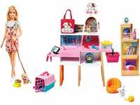 Barbie Doll and pet boutique playset with 4 pets (GRG90)