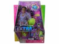 Barbie Anziehpuppe Mattel GXF10 Barbie Extra, Puppe mit fliederfarbenen Kleid...