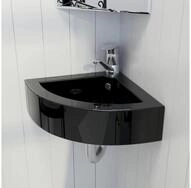 vidaXL Waschbecken vidaXL Waschbecken mit &Uuml;berlauf 45 x 32 x 12,5 cm Schwarz