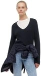 Marc O'Polo Strickpullover mit dekorativem Strickmuster am &Auml;rmel und V-Neck