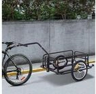 HOMCOM Fahrradlastenanh&auml;nger Transportanh&auml;nger Handwagen, Schwarz 155 x 71.5...