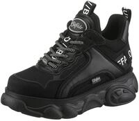 Plateausneaker BUFFALO "CHAI", Damen, Gr. 38, schwarz, Lederimitat, Nubuklederimitat,