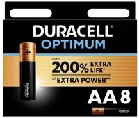 Duracell Duracell Optimum AA Mignon Alkaline-Batterien, 1.5V LR6 MX1500, 8er-P