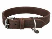 TRIXIE Hunde-Halsband Fettleder-Halsband dunkelbraun Größe: M / Maße: 37-44...