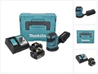 Makita Exzenterschleifer DBO 180 RGJ Akku Exzenterschleifer 18 V 125 mm + 2x Akku 6,0