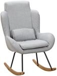 Wohnling Schaukelsessel WL5.799 CAPRI Relaxsessel Grau Schwingsessel Stoff