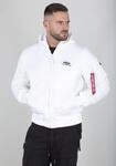 Bomberjacke ALPHA INDUSTRIES "MA-1 ZH Back Print", Herren, Gr. S, wei&szlig; (wei&szlig;,