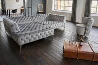 KAWOLA Ecksofa NARLA, Couch Chesterfield L-Form rechts oder links Velvet...