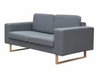 vidaXL 2-Seater Fabric Sofa with Iron Legs Light Grey
