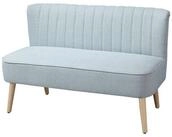 HOMCOM 2-Sitzer Zweisitzer, Loveseat mit Leinenoptik, Doppelsofa mit Holzbeine,