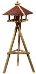 Dehner Vogelhaus Natura Brixen mit St&auml;nder, 144 x 68 x 62 cm, Holz, mit Schindeldach