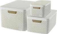 Curver Organizer Style Box L+M+S (Set, 3 St), Aufbewahrungsbox, stapelbar mit...