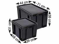 Really Useful Products Box Aufbewahrungsboxen 119L schwarz 71cm und 48x44cm und...