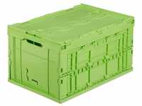 relaxdays Klappbox Transportbox 60 L mit Deckel, Grün grün