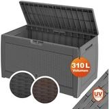 Casaria Auflagenbox Rato, UV-best&auml;ndig 310L Haltegriffe Balkon Wohnzimmer