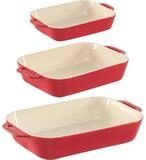 Staub Auflaufform Ofenformenset 3-tlg. Keramik, rechteckig, Keramik