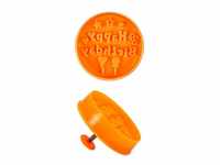 Städter Kunststoff-Ausstecher-Form Happy Birthday Ø 6,5 cm Orange