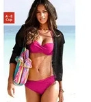 s.Oliver Bandeau-Bikini-Top Spain, in unifarben mit Wickeloptik rosa 34