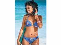 s.Oliver Push-Up-Bikini-Top Maya, mit floralem Design, blau