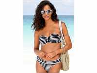 Venice Beach Bandeau-Bikini-Top Summer, mit geraffter Mitte, schwarz