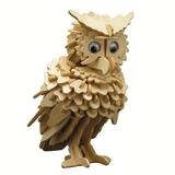 Pebaro 3D-Puzzle Holzbausatz Eule, 858/1, 147 Puzzleteile