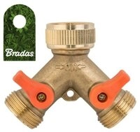 Bradas 2-Wege Verteiler 2-Wege Wasserverteiler Messing Verteiler 3/4" BR-2234 Bradas,