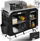 tectake Campingtisch Campingk&uuml;che Luxus mit Aluminiumgestell und 4 F&auml;chern (1-St.,