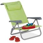 relaxdays Klappstuhl Klappbarer Liegestuhl mit Nackenkissen
