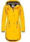 PEAK TIME Regenjacke L60042 stylisch taillierter Regenmantel f&uuml;r Damen gelb...