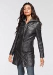Mauritius Ledermantel Bente 2-in-1-Lederjacke mit abnehmbarem Kapuzen-Inlay aus