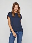 Vila Kurzarmshirt VIELLETTE S/S SATIN TOP - NOOS Kunstfaser, regular fit