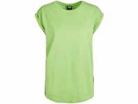 URBAN CLASSICS Kurzarmshirt Damen Ladies Extended Shoulder Tee (1-tlg), grün