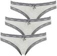 Minislip LIKE IT "3er Pack Damen Minislip Kim", Damen, Gr. S, grau (anthrazit),