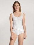 CALIDA Shirttop Etude Toujours zarte Spitze, Nadelstreifen-Design, Cotton-Mix,
