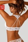 LASCANA Push-up-BH mit dekorativem Spitzenr&uuml;cken im B&auml;nderdesign, sexy Dessous