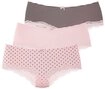 LASCANA Panty (3er-Pack) aus elastischer Baumwolle mit zarter Spitze