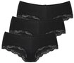 LASCANA Panty (3er-Pack) aus elastischer Baumwolle mit zarter Spitze