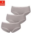 LASCANA Panty (3er-Pack) aus elastischer Baumwolle mit weicher Spitze