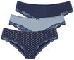 LASCANA Slip (3er-Pack) aus elastischer Baumwolle mit zarter Spitze