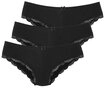 LASCANA Slip (3er-Pack) aus elastischer Baumwolle mit zarter Spitze