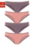 LASCANA Slip (4er-Pack) aus elastischer Baumwoll-Qualit&auml;t