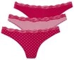 LASCANA String (3er-Pack) aus elastischer Baumwolle mit zarter Spitze