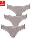 LASCANA String (3er-Pack) aus elastischer Baumwolle mit weicher Spitze