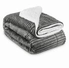 Wohndecke Sherpa Decke Kuscheldecke Glitzereffekt XL Anthrazit Elisa, 150x200cm,