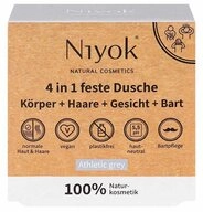 Niyok Feste Duschseife in feste Dusche K&ouml;rper Haare Gesicht Bart Athletic grey, 80 g