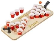 relaxdays Spiel Mini Beer Pong mit roten Bechern