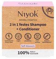 Niyok Festes Haarshampoo 2in1 festes Shampoo+Conditioner - Soft blossom 80g